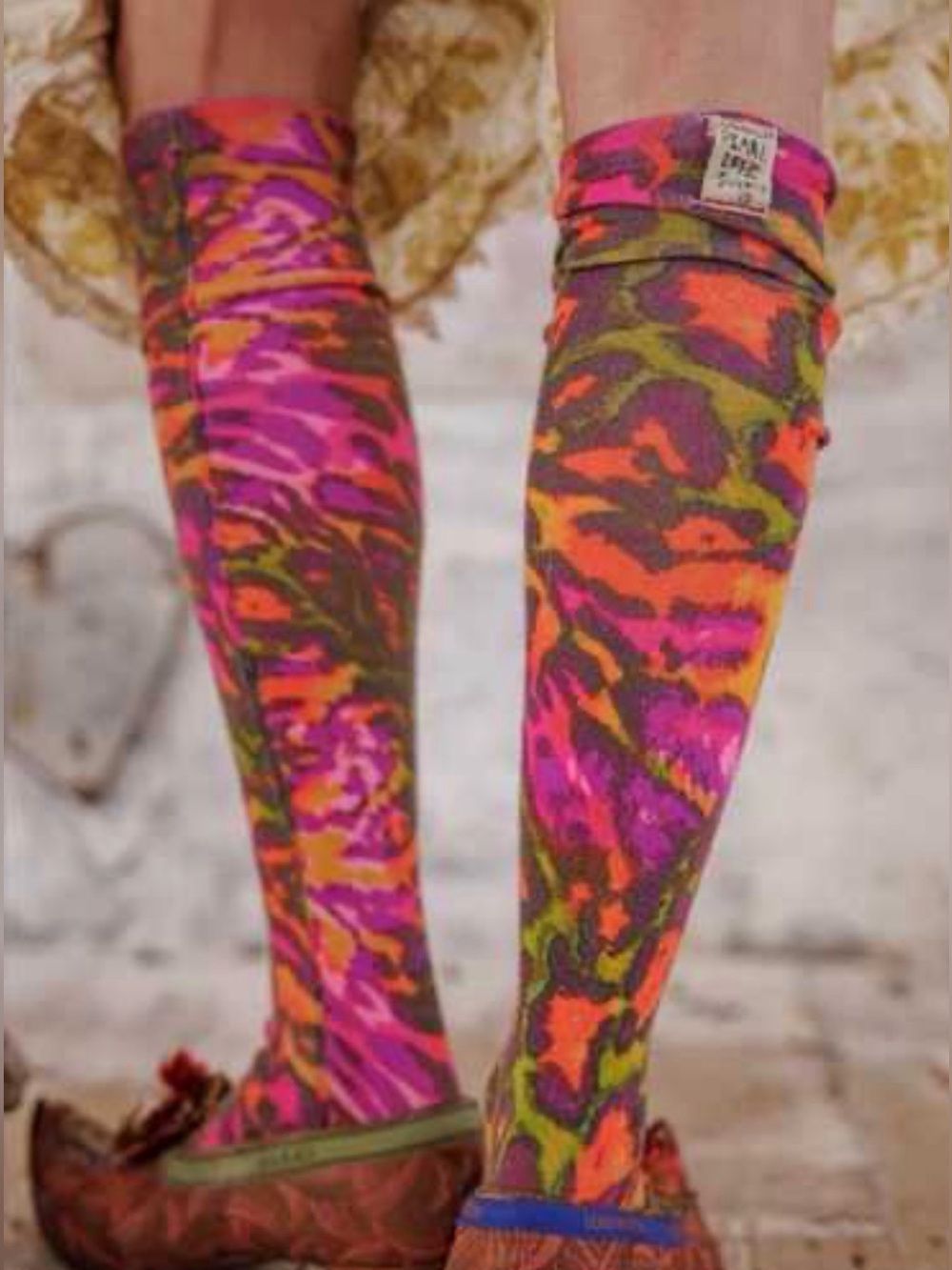 Magnolia pearl neon leopard print OTK socks cotton bohemian hairband